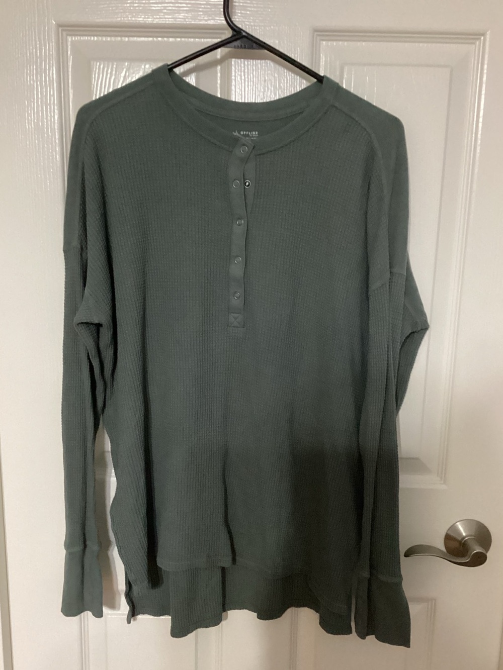 Aerie Grey Waffle Henley Women’s Medium